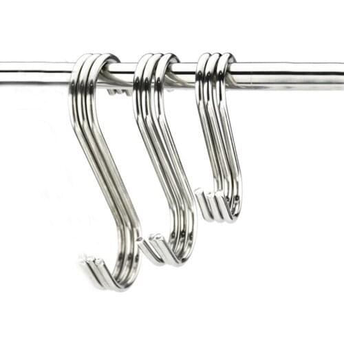 10pcs S-Shape Hook Stainless Steel Hook Clasp Holder for Hanging Clothes Handbag Closet Organizer Kitchen Organizer