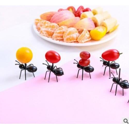 12pcs Fruit Toothpick Ant Shape Snack Cake Dessert Forks For Home Kitchen Party Dinner Fruit Pick Kitchen Accessories