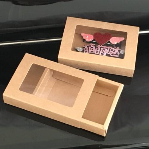 24pcs Kraft Paper Drawer Style Jewelry Displays Boxes Necklace Earring Hairpin Packaging Gift Boxes Candy Drawer Box