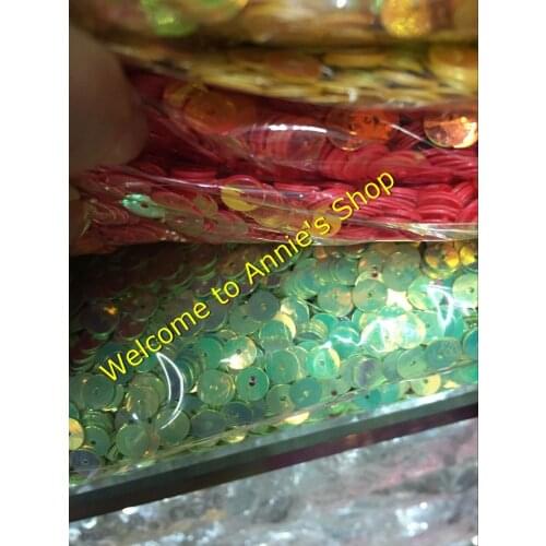 40g/lot 6mm Flat Round Sequins With Middle Hole For Craft Golden Plating Shining DIY Accessories Green