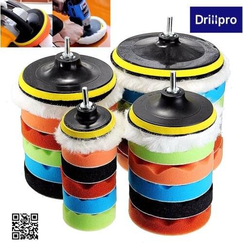 7pcs Buffing Pad 3''5''6''7'' inch Car Sponge Polishing Pad Kit Abrasive Polisher Drill Adapter Waxing Compound Tools Accessory