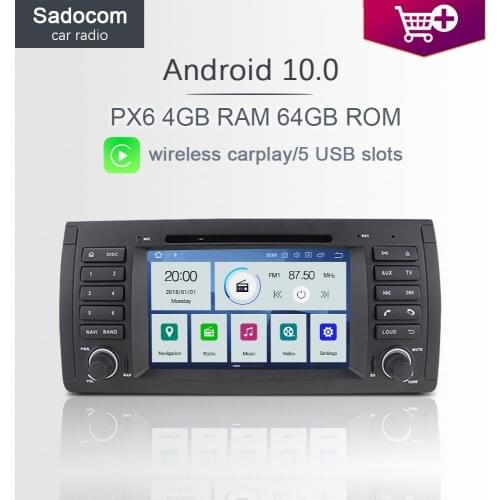 7" PX6 1 din Android 10.0 Car DVD player 6 Core 64GB ROM 4GB RAM car radio GDS autoradio For BMW E39 X5 E53 M5 Range Rover