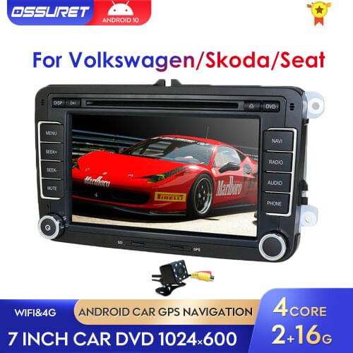 2G+16G Android 10 2DIN 7Inch IPS Car Multimedia Player For Volkswagen VW golf passat b6 Touran polo sedan Tiguan jetta RDS DAB