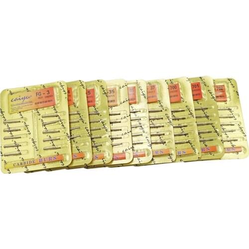 10pcs/Plate Dental Tungsten Steel Carbide Burs For High Speed Handpiece Bit Dental Material Teeth Whitening Dental Lab Clinic