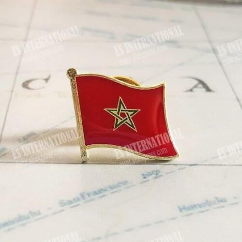 National Flag Metal Lapel Pin Flag Pin Morocco
