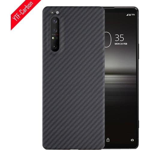 YTF-carbon real carbon fiber phone Case For Sony XPeria 1 II case aramid Fiber Armor material Sony XPeria 1 iii back shell