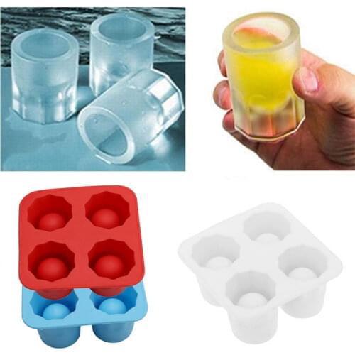 Four-hole Ice Cup Creative Modeling Ice Mold Edible Ice Cup Ice Lattice Ice Cube Tray Chocolate Mold Home Ice Cube Tool