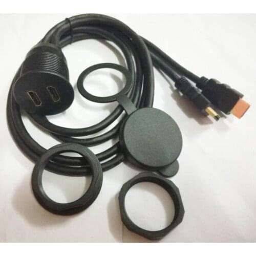 Dual HDMI AUX Extension Panel Flush Mount Waterproof Video Cable for LCD TV/projector