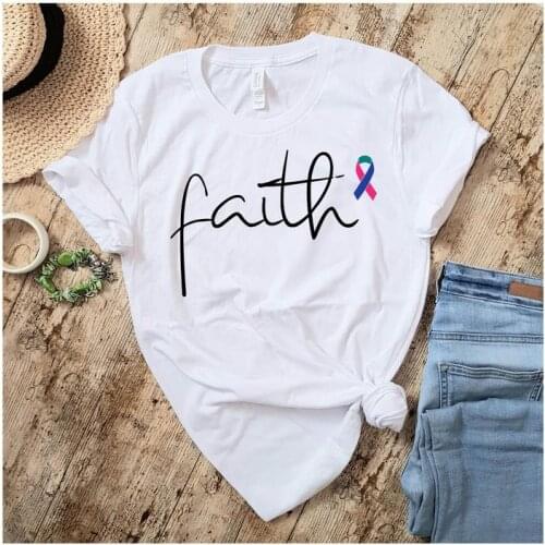 Facte Faith Christian Shirt Pray Streetwear Harajuku Female Clothes 100% Cotton Letter print Graphic O neck Ladies Drop shipping