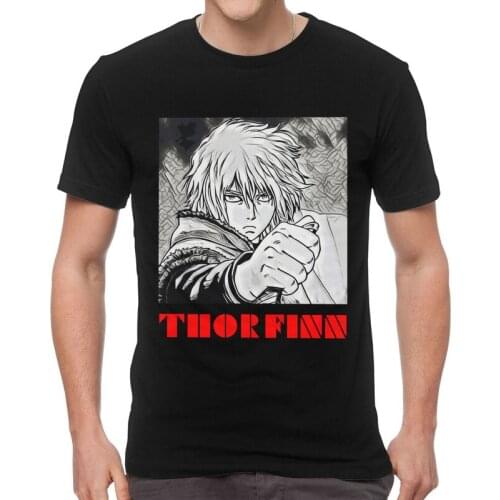Thorfinn Vinland Saga T-shirt Men T Shirt Short Sleeve Cotton Adventure Fiction Manga Anime Karlsefni Tshirt Urban Tee Top