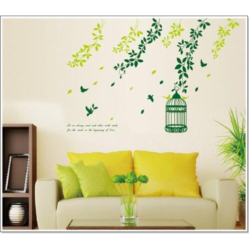Gel Sticker Wall Poster Landscape Sweet Green Vines The Sitting Room Inside Bedroom Of Children Sofa Tv Setting Can Remove 2021