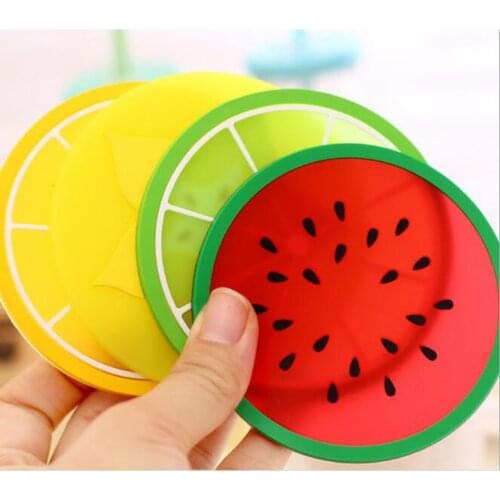 Hot Coaster Fruit Shape Silicone Cup Pad Slip Insulation Pad Cup Mat Pad Hot Drink Holder