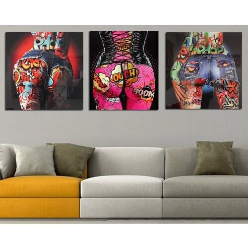 Graffiti Art Colorful Sexy Ass Canvas Painting Pop Art Posters and Prints Wall Art Pictures for Living Room Cuadros Home Decor