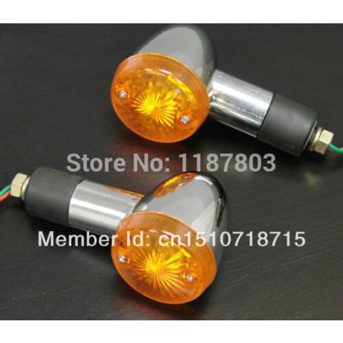 Chrome Amber Bullt Turn Signals Lights For Suzuki Boulevard Intruder Volusia Marauder M109 C50 Honda VTX SHadow Rebel CBR Magna