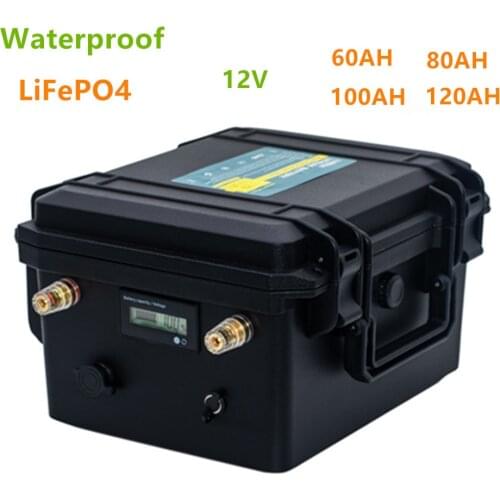 Lifepo4 12V 60ah,80ah,100ah,120ah lithium battery pack 12V LiFePO4 battery pack with 10A charger for Boat propeller/motor,LED