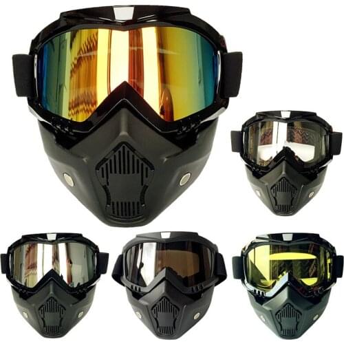 Hot Promotion Cyclegear Mask Goggles Motocross Helmet Goggle Detachable Mouth Filter Fitting Open Face Helmet Retro Style