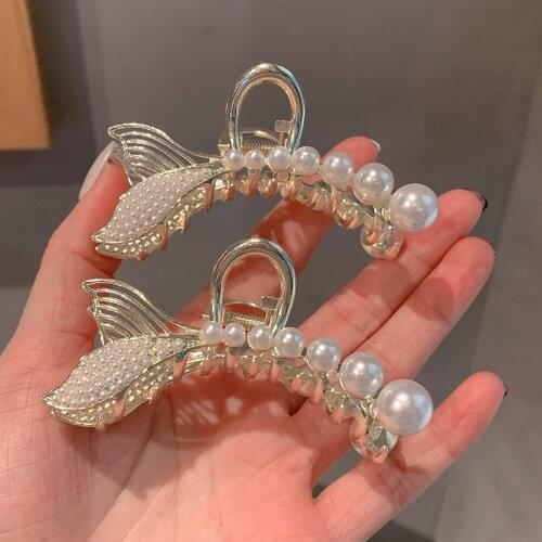 Fashion Girls rhinestone pearls flowers Hair Claws Beam Hairpin Women Hair Accessories Beauty Hair Crab Clamp Headwear Hair Clip
