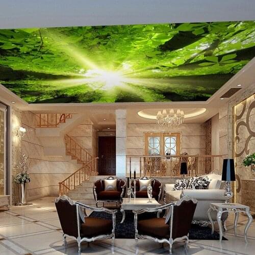 Custom mural 3D trees roof large mural living room dining room ceiling wallpaper hotel guest room ceiling wallpaper mural