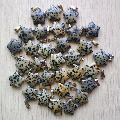 Wholesale 50pcs/lot fashion good quality natural spot stone five star charms pendants for DIY jewelry making 50pcs/lot free