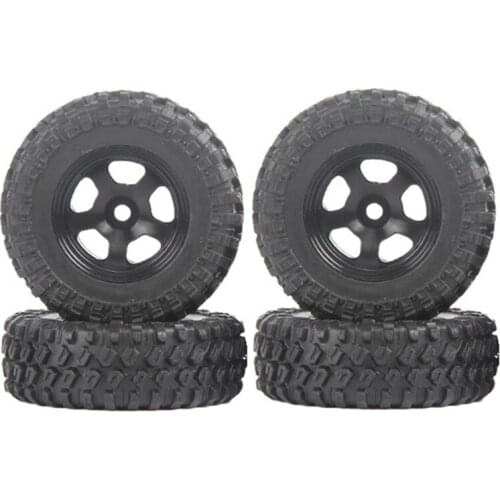 For Axial SCX24 1/24 RC Crawler Car 4PCS 1.0 Metal Beadlock Wheel Rims Tires Tyre Set Upgrade Parts Accessories