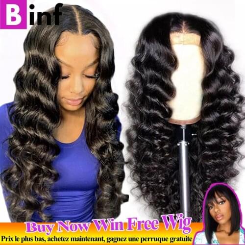 Loose Deep Wave Transparent Lace Closure Wig Human Hair Lace Frontal Wig 150% 180% Density 4x4 Lace Closure Wig Pre Plucked