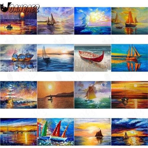 Sailing Diamond Painting Abstract Line Mosaic Kit 5D Diy Cross Stitch Embroidery Handmade Inlaid Wall Decoration
