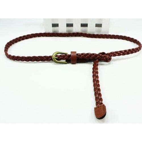 Brown Braided Belt For Women Summer Contracted Joker Dress Adornment Waist Decoration Belt 2021