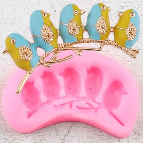 DIY Craft Bird Silicone Mold Fondant Cake Decorating Tools Cupcake Topper Jewelry Resin Clay Mold Candy Chocolate Gumpaste Mould