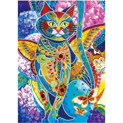 Luminous Cat 5D Diamond Painting Handmade DIY Diamond Cross Stitch Home Decor Kitchen Corridor Painting