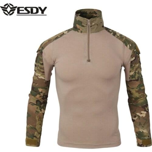 Tactical CS Training Frog Clothes Outdoor Camouflage Riding Cycling Camping Hiking Climbing Military Overalls Cargo Mens Shirt