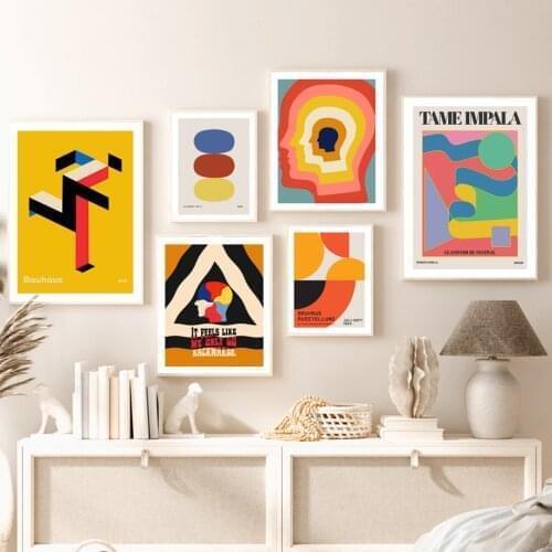 Tame Impala Bauhaus Geometry Color Block Wall Art Canvas Painting Nordic Posters And Prints Wall Pictures For Living Room Decor