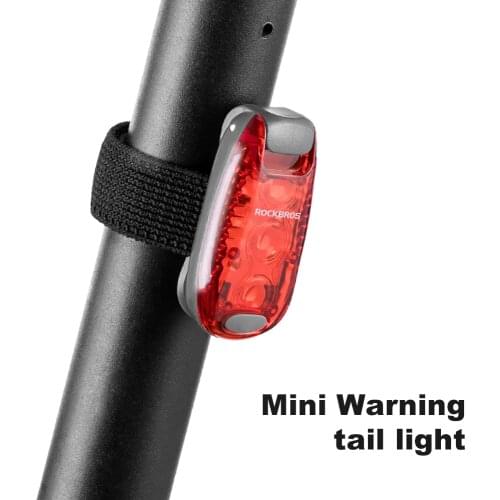 ROCKBROS Bike Tail Light Mini MTB Road Bicycle Light Warning Helmet Rear Bag Light Portable Running Light Cycling Accessories