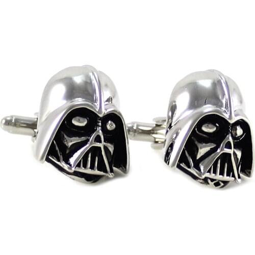 Movie Character Helmet Symbol Comic Fan Cuff Links Fathers Day Birthday Wedding Gift Cuff Links