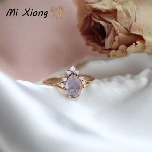 Mi Xiong 925 Sterling Silver Rings for Womens Engagement Geometric Diamond Reflective Luxury Jewelry Wedding Gift Charm Classic