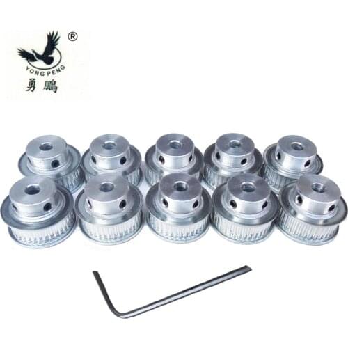 High quality 10pcs 36 teeth tooth Bore 6.35mm GT2 Timing Pulley fit width 6mm of 2GT timing Belt 3D bore 6.35 Free shipping