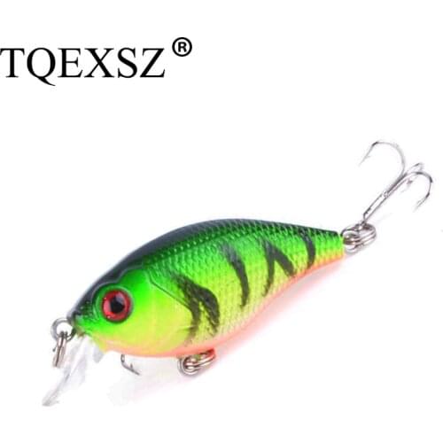 1pcs 7cm 5.7g Swim Fishing Lure Artificial Hard Crank Bait topwater Wobblers japan Mini Fishing Crankbait lure Two Hooks 3D Eyes