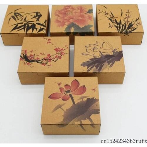 200 Pcs Classic Candy Package Biscuit Gift Box Chinese Ink and Wash Painting Style Mooncake Box