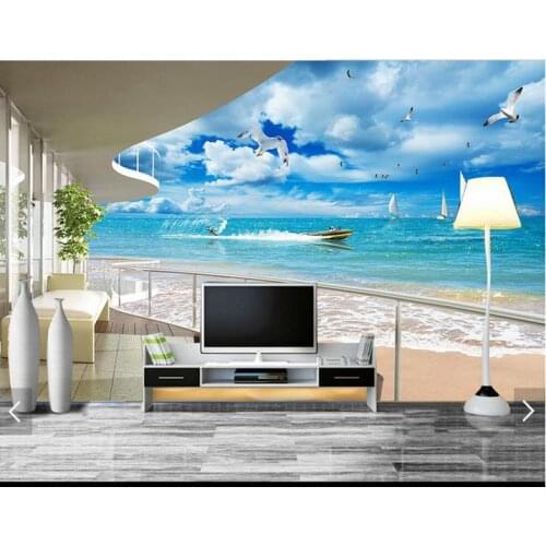 Custom 3d photo wallpaper 3d wall murals wallpaper The balcony on the blue sky background wall papers for living room decoration