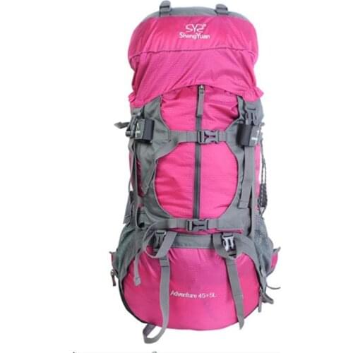 50L Outdoors Hiking Climbing Mountaineering Tourism Men Women Backpack with Rain-proof Cover Shoulder Breathable Package Bag