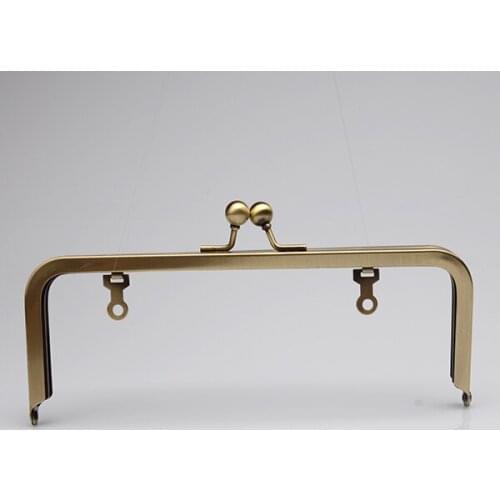 8 x 3 Inch Antique Bronze Purse Frame with Loops