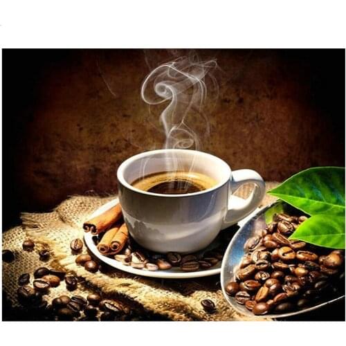 DIY Diamond Painting Cup and coffee beans Diamond Embroidery Full Display Diamond Mosaic Pictures Of Rhinestones Home Decor L342