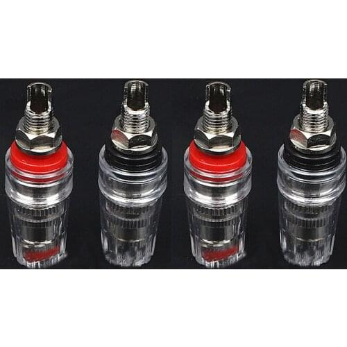 Free shipping 4pcs Rhodium plated Hi-End Amplifier Speaker Terminal Binding Post