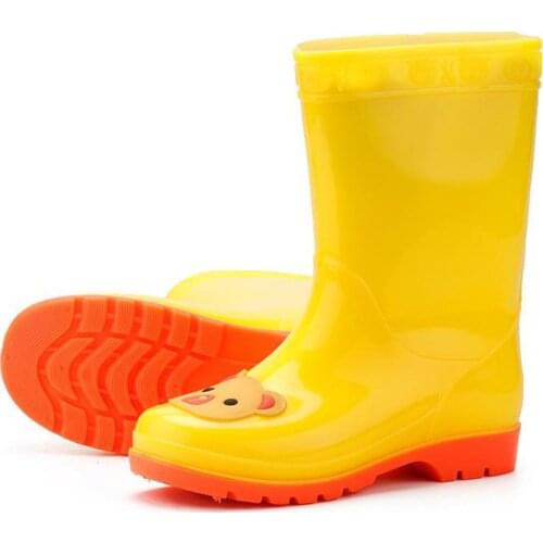 2019 New Rain Boots Kids Boys Non-slip Rubber Boots Toddler Girls Waterproof Water Shoes Warm Children Rainboots four Seasons