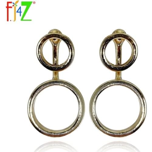 F.J4Z Clearance sale Personality geometric design circle/triangle Studs earrings Fashion metal style Earrings for Women