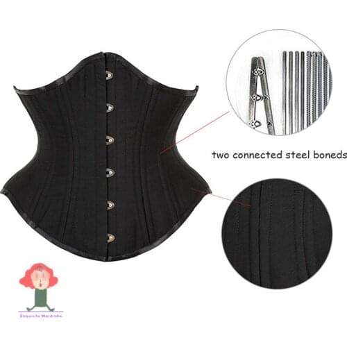 Corset Tops Bustiers Underbust Lace Up Corsets Short Corselet 20 Steel Boned Bodice 32-35cmHigh Strong Waist Girdle faja cintura