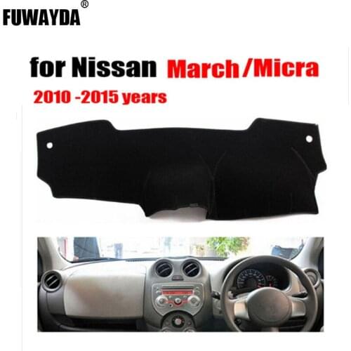 Car dashboard pad For Nissan March Micra 2010 to 2015 years right hand drives dashmat covers Instrument platformaccessories