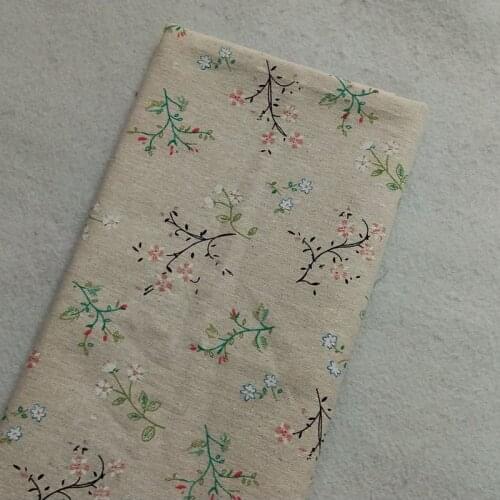Pretty Spring Small Wild Flower Printed Cotton Linen Fabric 48x120cm For DIY Sewing Curtain Tablecloth Home Decoration