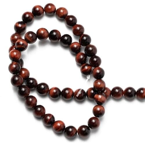 Wholesale Natural Stone Beads Red Tiger Eye Round Loose Beads Needlework for Jewelry Making DIY Bracelet Necklaces 4 6 8 10 12mm