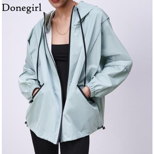 2021 Spring Autumn Women Fashion vintage Waterproof Jacket Coat Casual Pockets Zipper Thin Hooded Outwear Tops Female Mujer