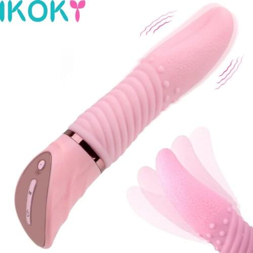 IKOKY 10 Speed G-spot Massager Multifunction Sex Toys for Women Clitoris Stimulator Tongue Vibrator Oral Masturbation